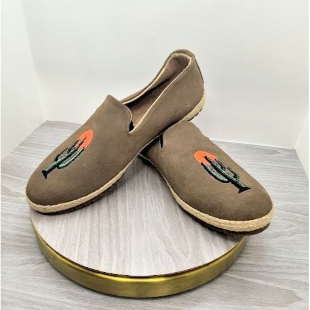 Patara Cactus Seeker Slip-On Shoes Mens Size 8 Suede Leather Tobacco Brown